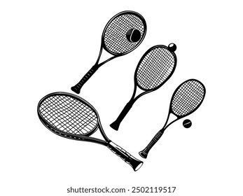 Racquetball bat crossed Vector Illustration, Ideal for Sports Design and Branding.