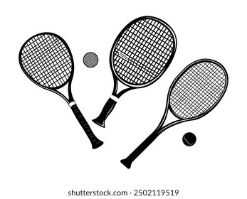 Racquetball bat crossed Vector Illustration, Ideal for Sports Design and Branding.