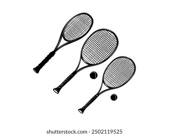 Racquetball bat crossed Vector Illustration, Ideal for Sports Design and Branding.