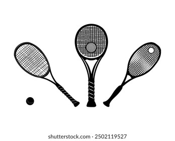 Racquetball bat crossed Vector Illustration, Ideal for Sports Design and Branding.