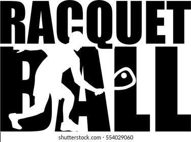 Racquetball word with silhouette