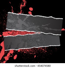 rad blot and paper on a black background, illustration clip-art
