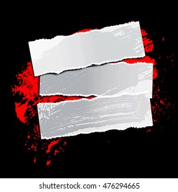 rad blot and paper on a black background, illustration clip-art
