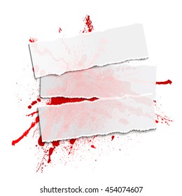 rad blot and paper on a white background, illustration clip-art