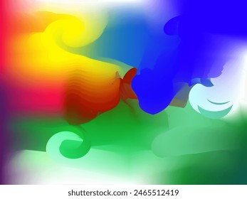 Rad, blue, pink, white and green color combination gradient background design.