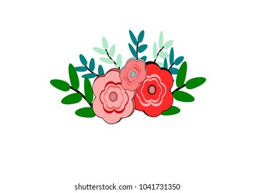 rad flower, vector illustration, for school
