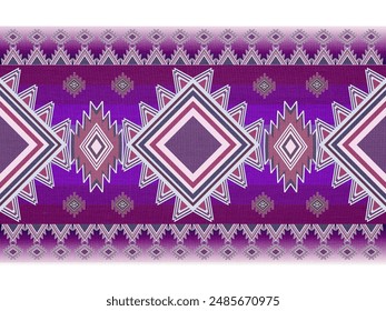 Diseño de patrón de indio nativo americano tribal tradicional étnico hmong para ilustración decorativa de alfombra de envoltura 