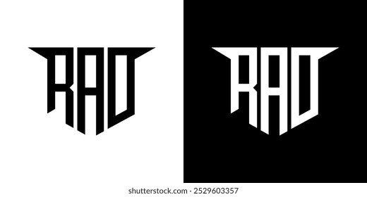 RAD letter logo design with white background in illustrator, vector logo modern alphabet font overlap style, calligraphy designs for logo, Poster, Invitation, etc.