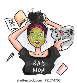 Rad mom (vector sketch)