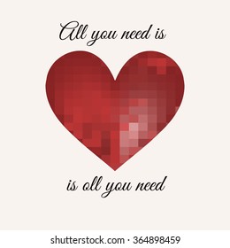 Rad Mosaic Heart. Template for Valentines Day