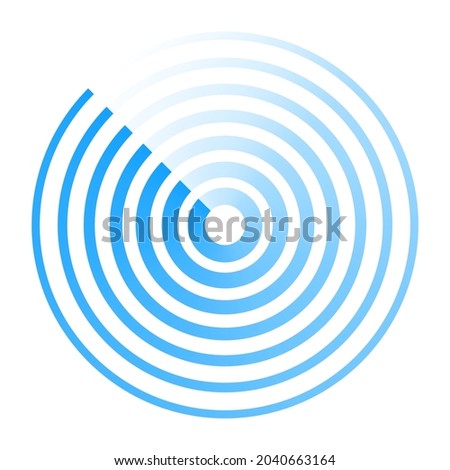 Radar abstract icon logo. Circle wave concentric line vector radar symbol