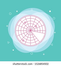 radar abstract icon symbol vector illustration. Concept of line icon