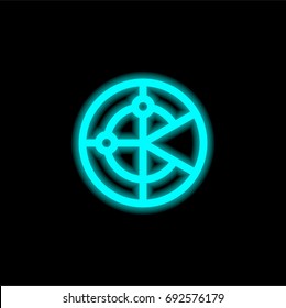 Radar blue glowing neon ui ux icon. Glowing sign logo vector