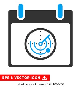 Radar Calendar Day icon. Vector EPS illustration style is flat iconic bicolor symbol, blue and gray colors.