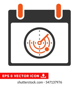 Radar Calendar Day icon. Vector EPS illustration style is flat iconic bicolor symbol, orange and gray colors.