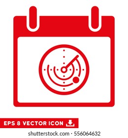 Radar Calendar Day icon. Vector EPS illustration style is flat iconic symbol, red color.