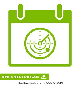 Radar Calendar Day icon. Vector EPS illustration style is flat iconic symbol, eco green color.