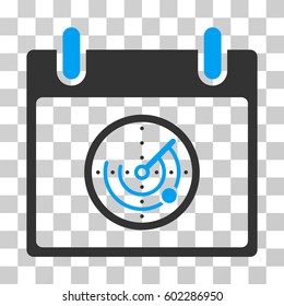 Radar Calendar Day icon. Vector illustration style is flat iconic bicolor symbol, blue and gray colors, transparent background. Designed for web and software interfaces.
