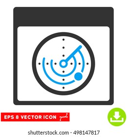 Radar Calendar Page icon. Vector EPS illustration style is flat iconic bicolor symbol, blue and gray colors.