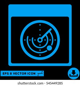 Radar Calendar Page icon. Vector EPS illustration style is flat iconic symbol, blue color.