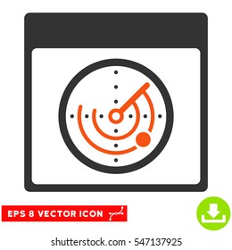 Radar Calendar Page icon. Vector EPS illustration style is flat iconic bicolor symbol, orange and gray colors.