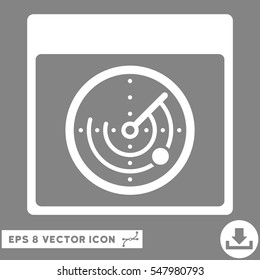 Radar Calendar Page icon. Vector EPS illustration style is flat iconic symbol, white color.