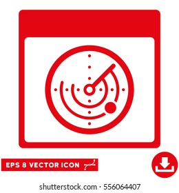 Radar Calendar Page icon. Vector EPS illustration style is flat iconic symbol, red color.