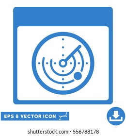 Radar Calendar Page icon. Vector EPS illustration style is flat iconic symbol, cobalt color.