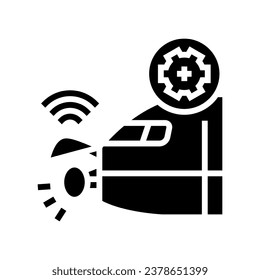 radar calibration aircraft glyph icon vector. radar calibration aircraft sign. isolated symbol illustration