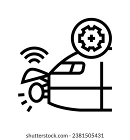 radar calibration aircraft line icon vector. radar calibration aircraft sign. isolated contour symbol black illustration