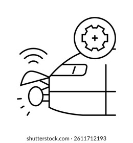 radar calibration aircraft line icon vector. radar calibration aircraft sign. isolated contour symbol black illustration