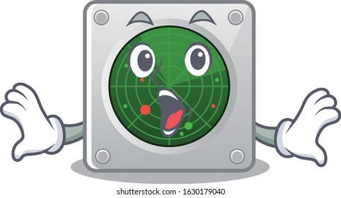 Radar cartoon character design on a surprised gesture