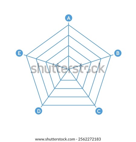 Radar Chart for Analysis with letters. Business infographic. Vector illustration