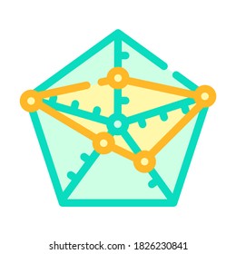 radar chart color icon vector. radar chart sign. isolated symbol illustration