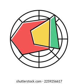 radar chart color icon vector. radar chart sign. isolated symbol illustration