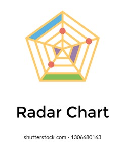 Radar chart flat icon design 