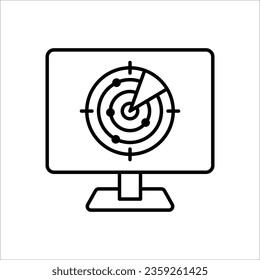 radar chart icon from Business and analytics outline collection. Thin line radar chart vector isolated on white background.