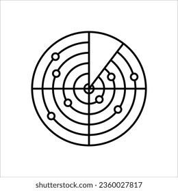 radar chart icon from Business and analytics outline collection. Thin line radar chart vector isolated on white background.