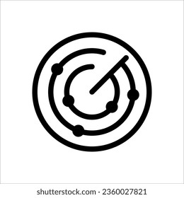icono de la gráfica de radar de la colección de esquema de análisis y negocios. Vector de gráfico de radar de línea delgada aislado en fondo blanco.