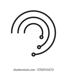 Diseño de Vector de línea de icono de gráfico de radar en estilo de moda