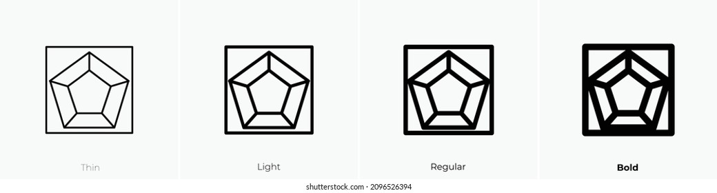 radar chart icon. Thin, Light Regular And Bold style design isolated on white background