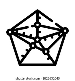 Radardiagramm Linie Symbol Vektorgrafik. Radardiagramm-Schild. isoliertes Kontursymbol