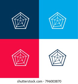 radar chart with pentagon shape four color material and minimal icon logo set in red and blue