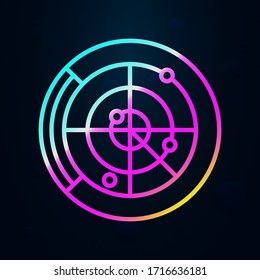 Radar, icono de nolan comunicación. Línea delgada simple, contorno vectorial de iconos de comunicación para ui y ux, sitio web o aplicación móvil