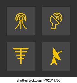 Radar and connection vector graphic