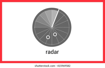 Radar contour outline vector icon. Sonar linear pictogram