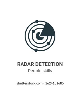 Radar detection glyph icon vector on white background. Flat vector radar detection icon symbol sign from modern people skills collection for mobile concept and web apps design.