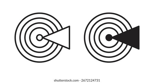 Radar detection icon Black and White Vector Graphic