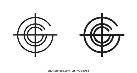 Ícone de detecção de radar Ilustrações de design. ícones da Web editáveis