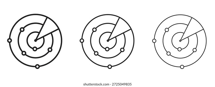 Ícone de detecção de radar. Ilustração de vetor de estilo minimalismo desenhado à mão